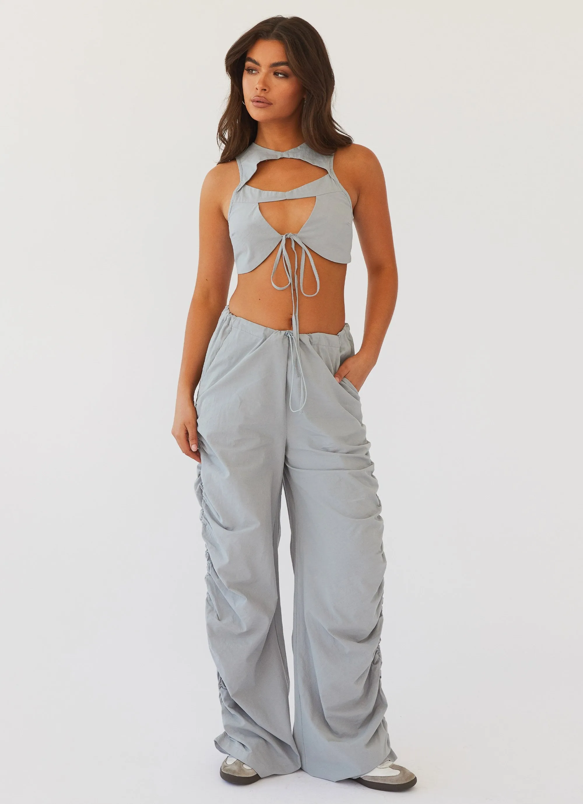 Next In Line Crop Top - Cement Blue sold by Peppermayo product image thumbnail 2