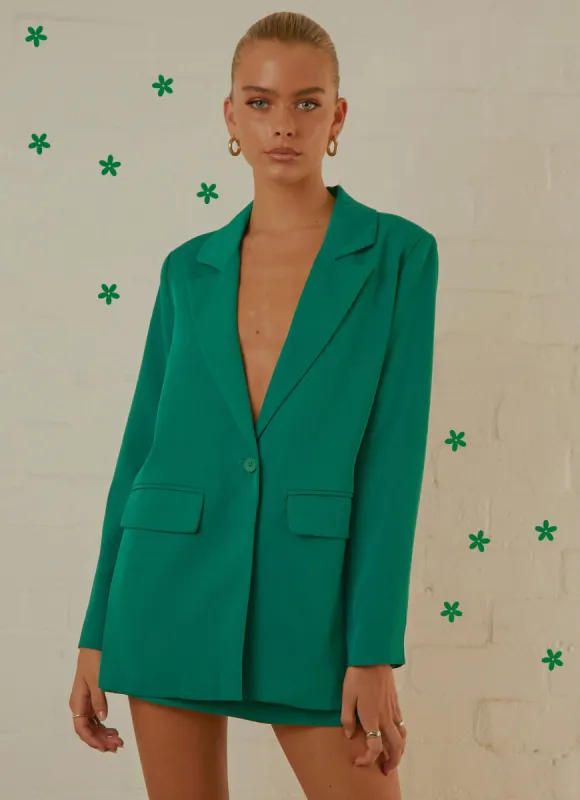 Italian Cities Blazer - Jade Green sold by Peppermayo