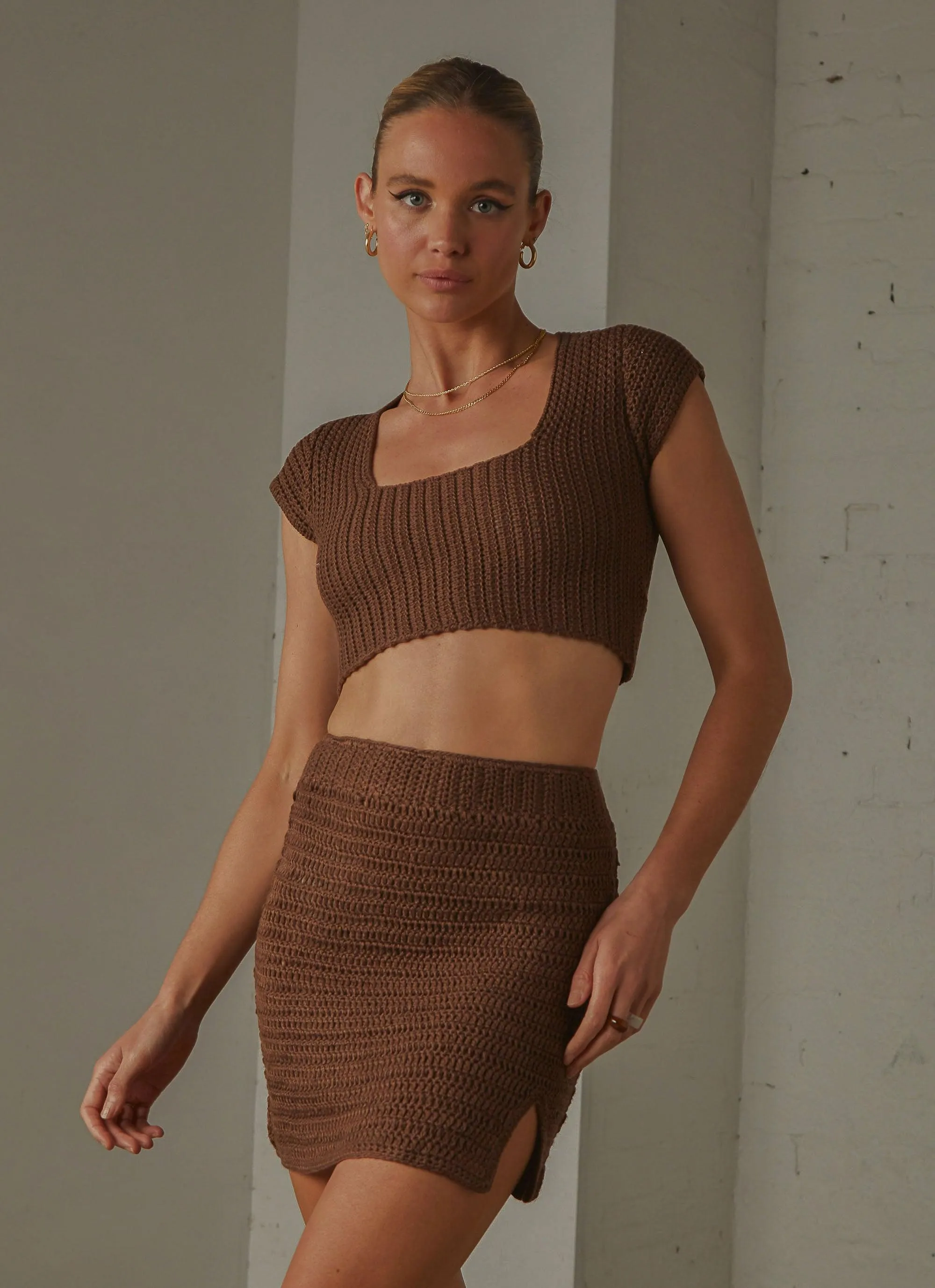 Summer Style Crochet skirt - Choc Brown sold by Peppermayo product image thumbnail 3