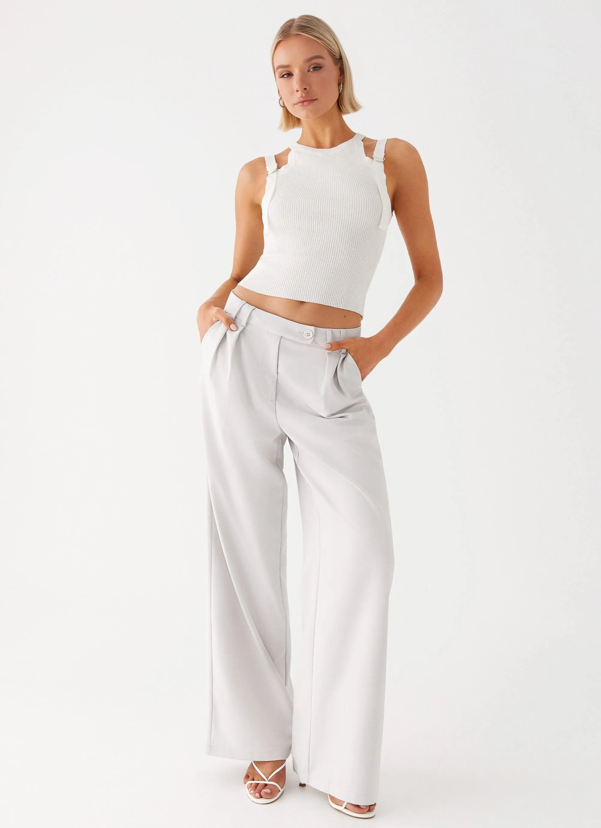 Asha Low Rise Pants - Ivory sold by Peppermayo