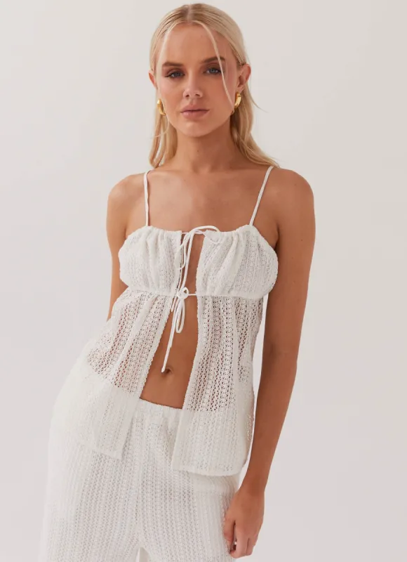 Karley Knit Top - White sold by Peppermayo