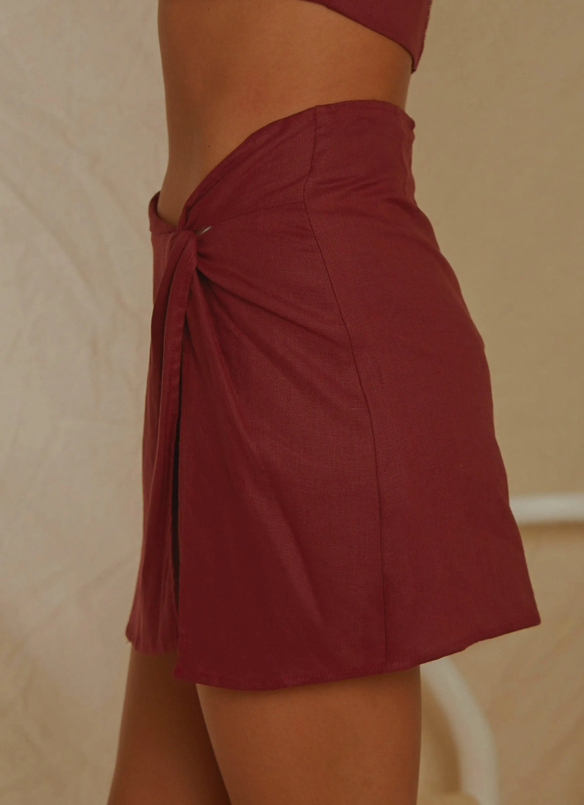 European Edition Mini Skirt - Burgundy sold by Peppermayo product image thumbnail 5