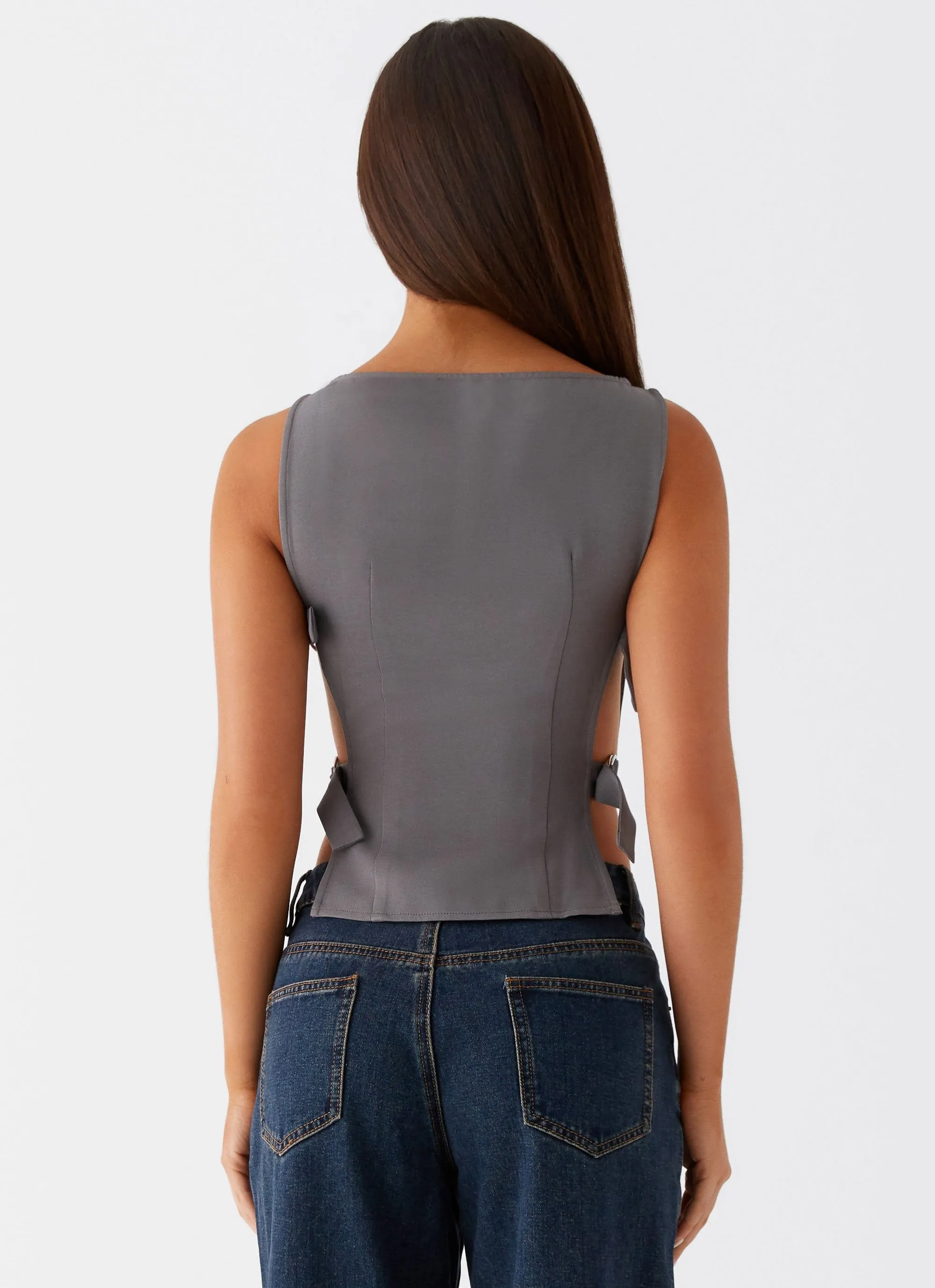 Cherish You Buckle Top - Charcoal sold by Peppermayo product image thumbnail 4