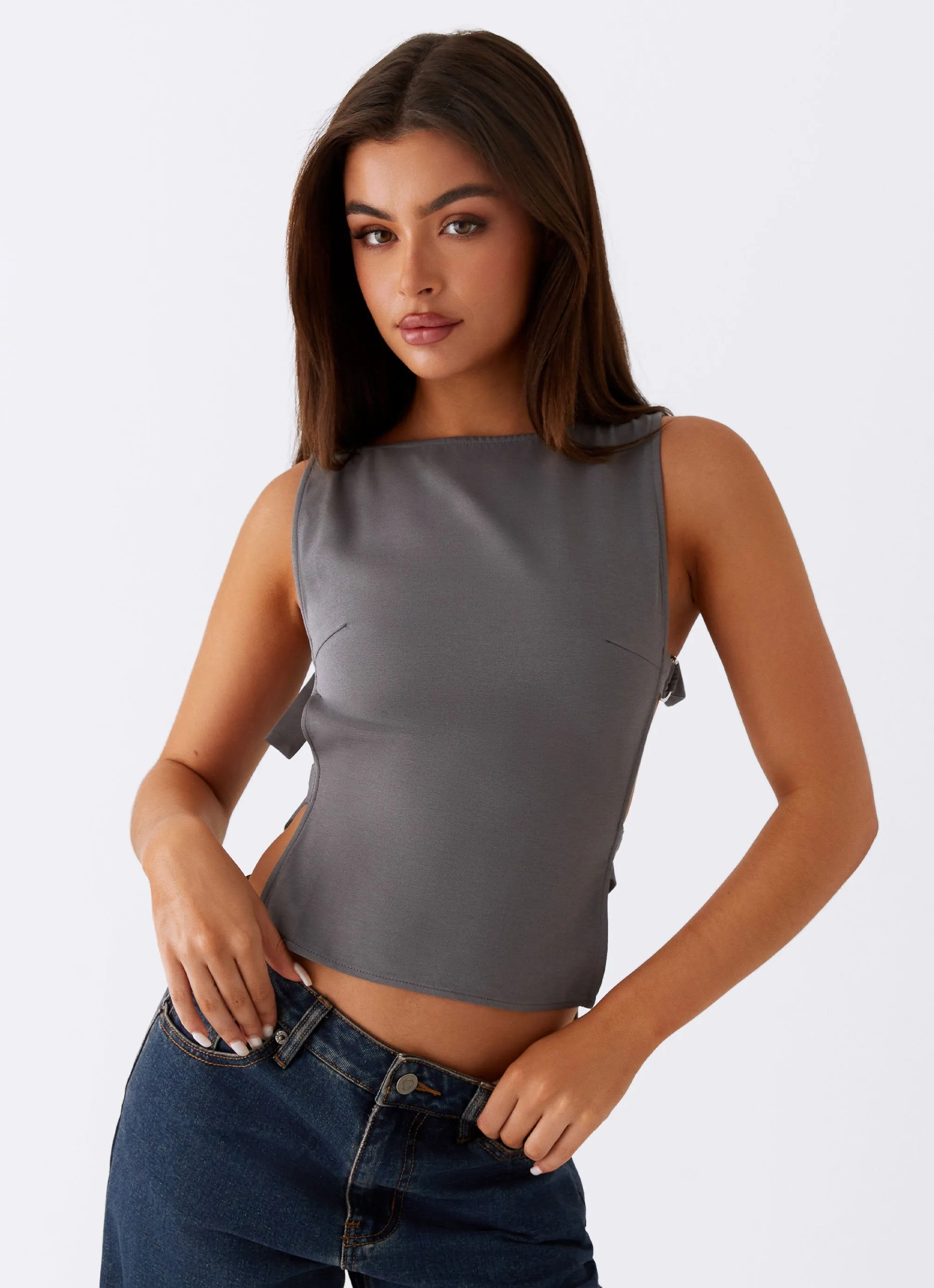 Cherish You Buckle Top - Charcoal sold by Peppermayo product image thumbnail 5