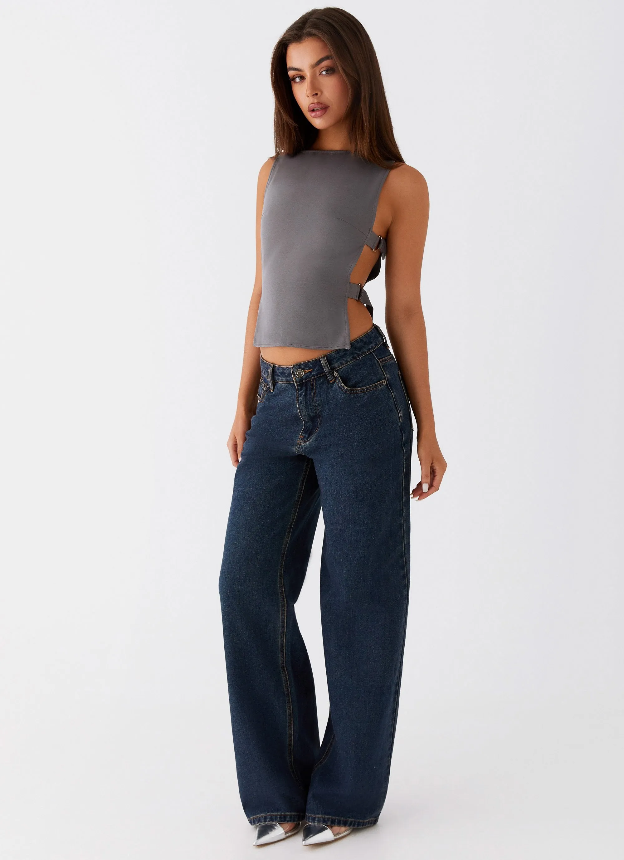Cherish You Buckle Top - Charcoal sold by Peppermayo product image thumbnail 2