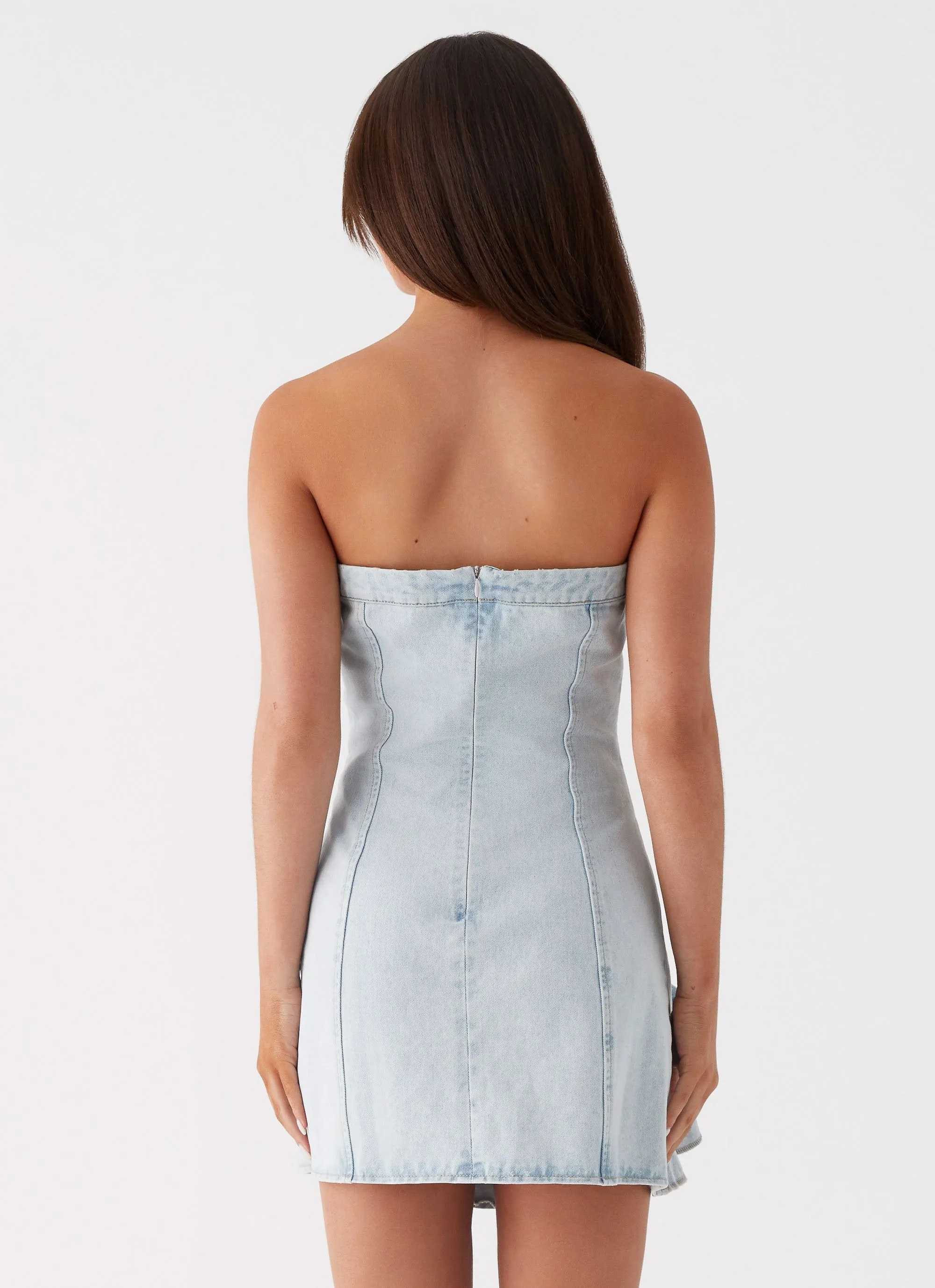Karmina Denim Mini Dress - Light Blue sold by Peppermayo product image thumbnail 5