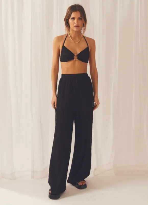 Give Me A Feeling Pants - Black sold by Peppermayo