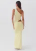 Seranella One Shoulder Maxi Dress - Lemon sold by Peppermayo