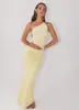 Seranella One Shoulder Maxi Dress - Lemon sold by Peppermayo
