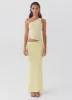 Seranella One Shoulder Maxi Dress - Lemon sold by Peppermayo