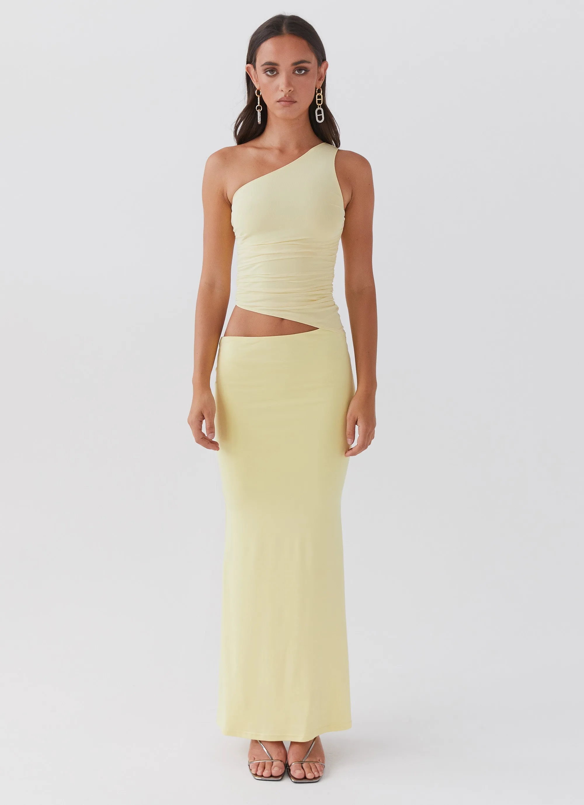 Seranella One Shoulder Maxi Dress - Lemon sold by Peppermayo product image thumbnail 3