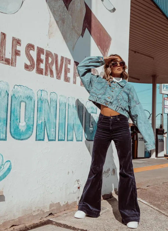 Eastcoast Flare Pants - Midnight Cord sold by Peppermayo