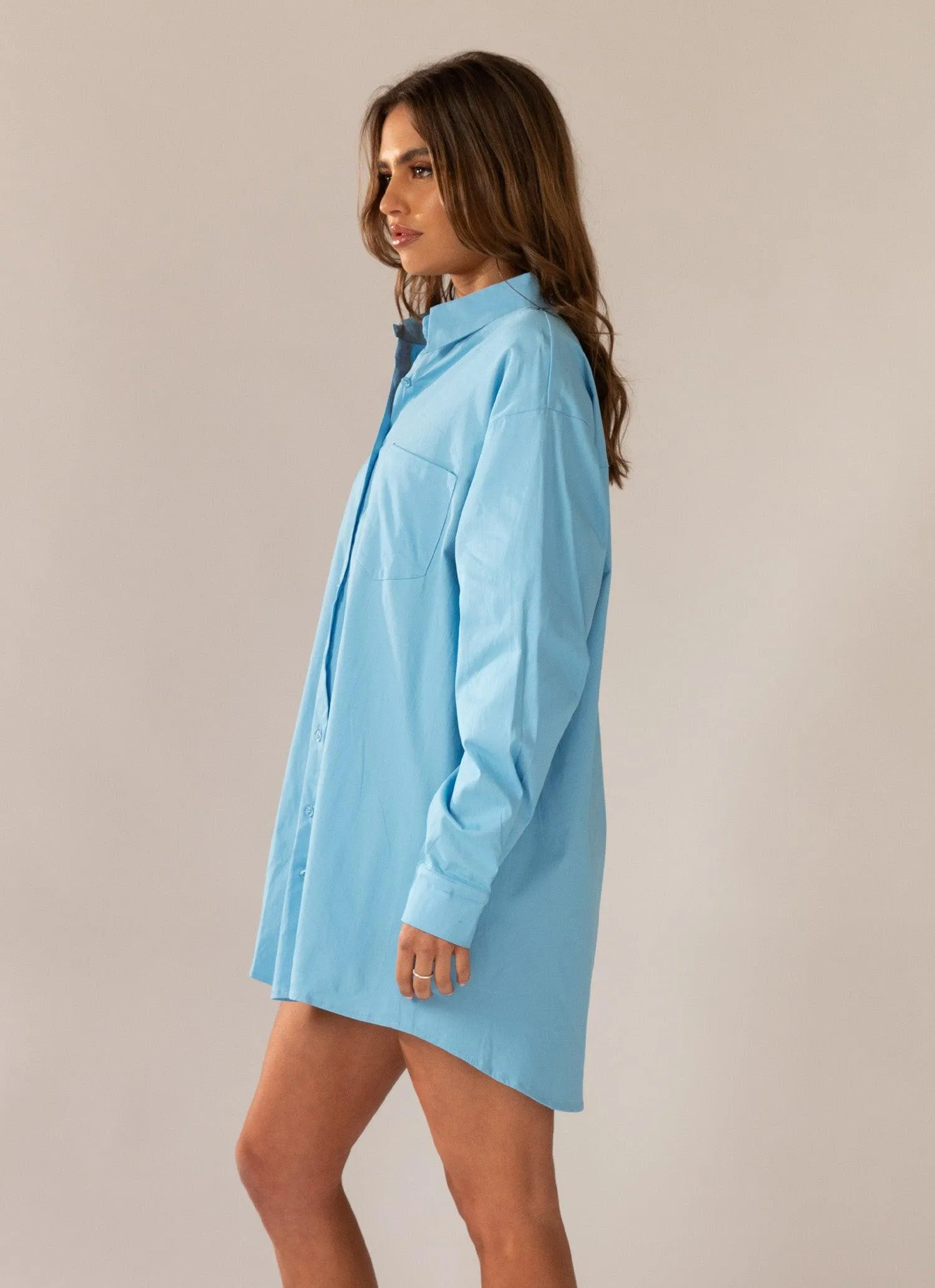 Fresh Outlook Shirt Dress - Cornflower Blue sold by Peppermayo product image thumbnail 5