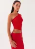 Seranella One Shoulder Maxi Dress - Cherry Red sold by Peppermayo