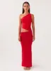 Seranella One Shoulder Maxi Dress - Cherry Red sold by Peppermayo