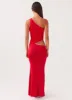 Seranella One Shoulder Maxi Dress - Cherry Red sold by Peppermayo