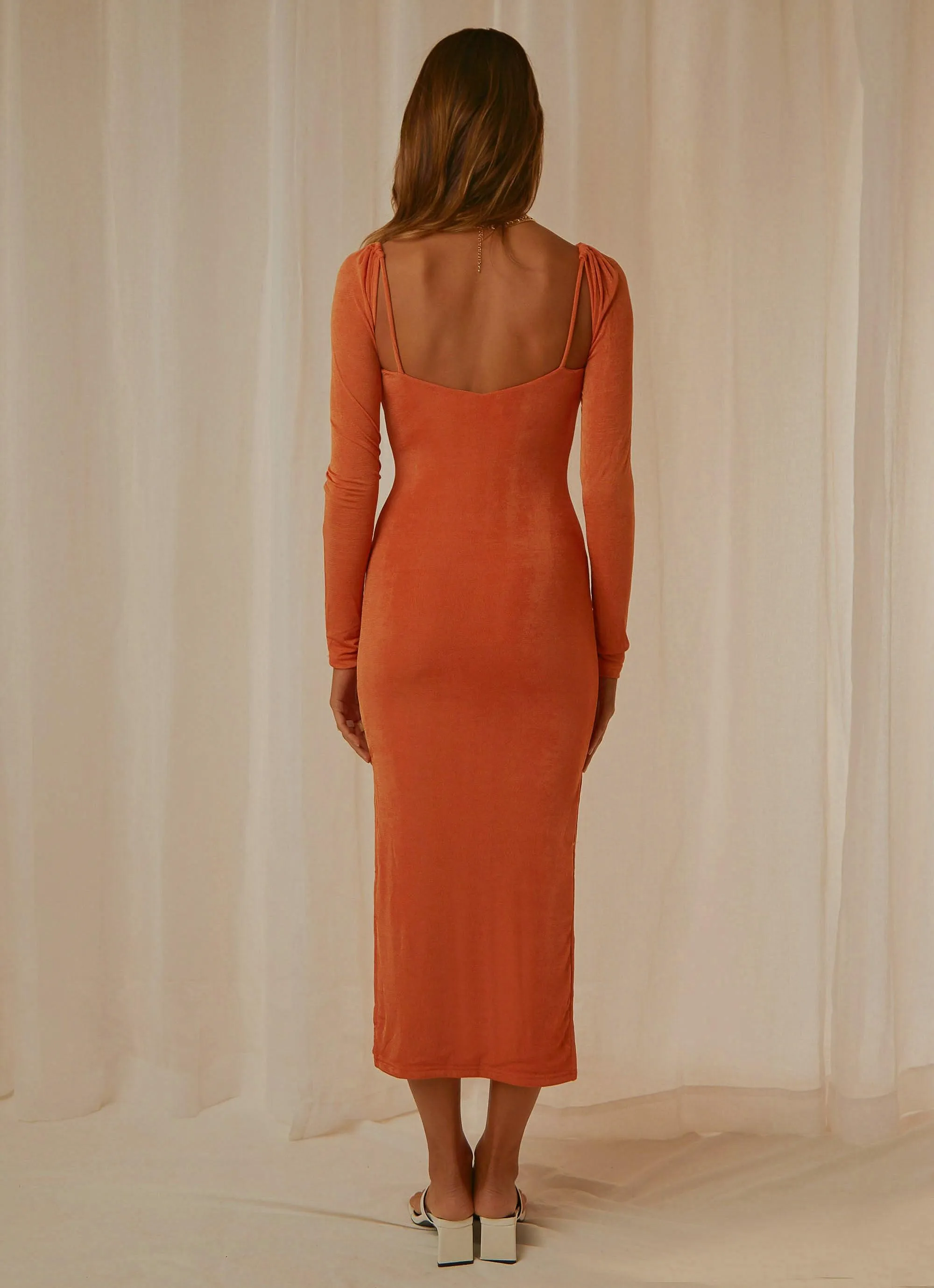 London & Paris Maxi Dress - Orange Shimmer sold by Peppermayo product image thumbnail 5