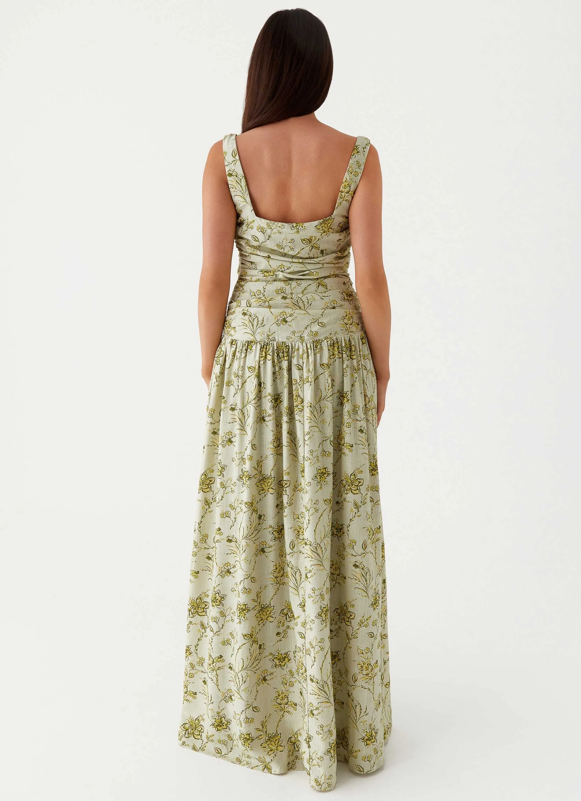 Zinna Linen Maxi Dress - Sage Floral sold by Peppermayo product image thumbnail 4