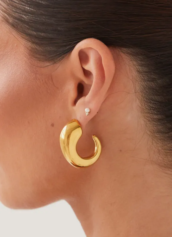 Glow Girl Hoop Earrings - Gold sold by Peppermayo