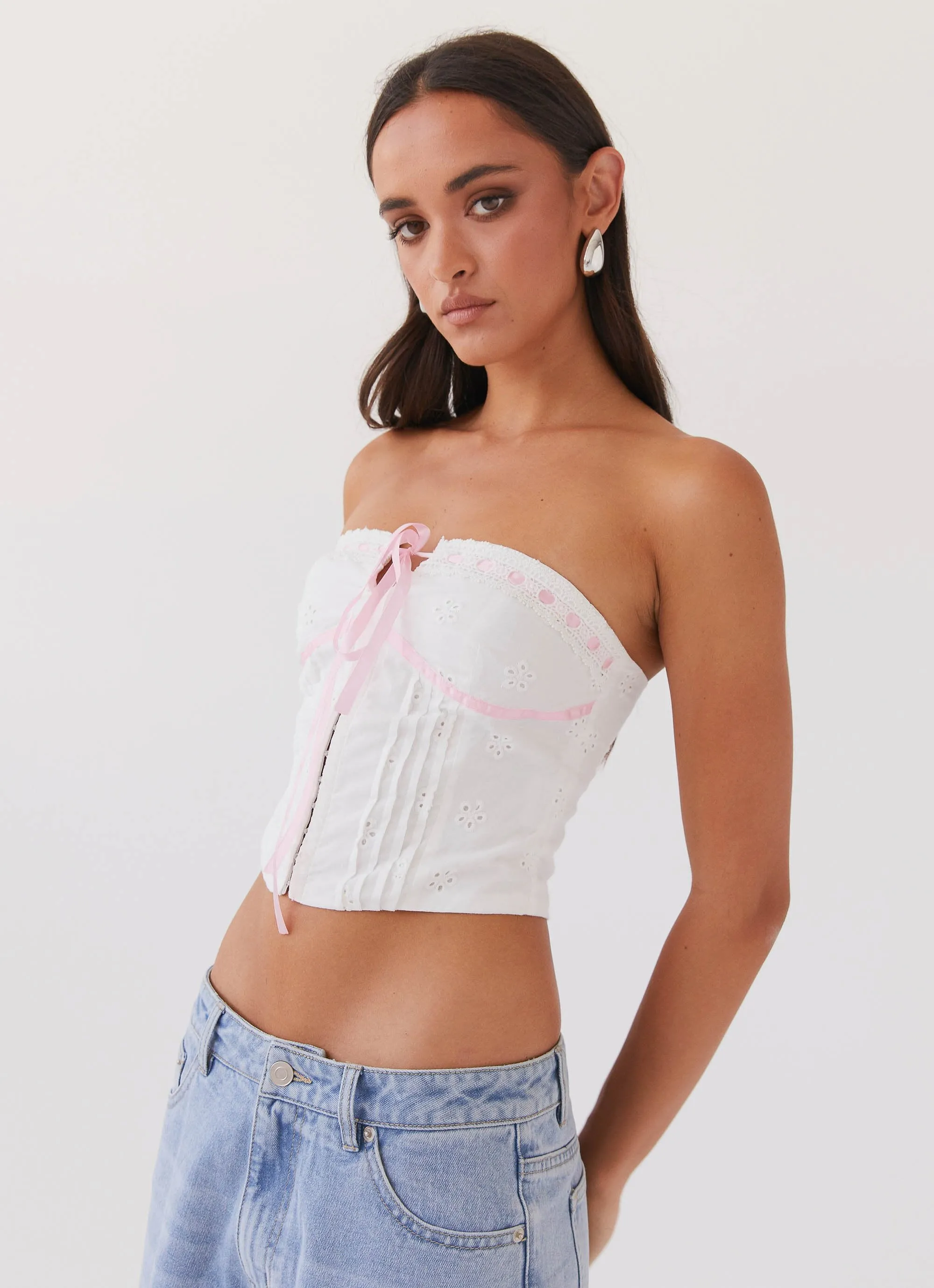 All My Affection Bustier Top - Pink Ribbon sold by Peppermayo product image thumbnail 5