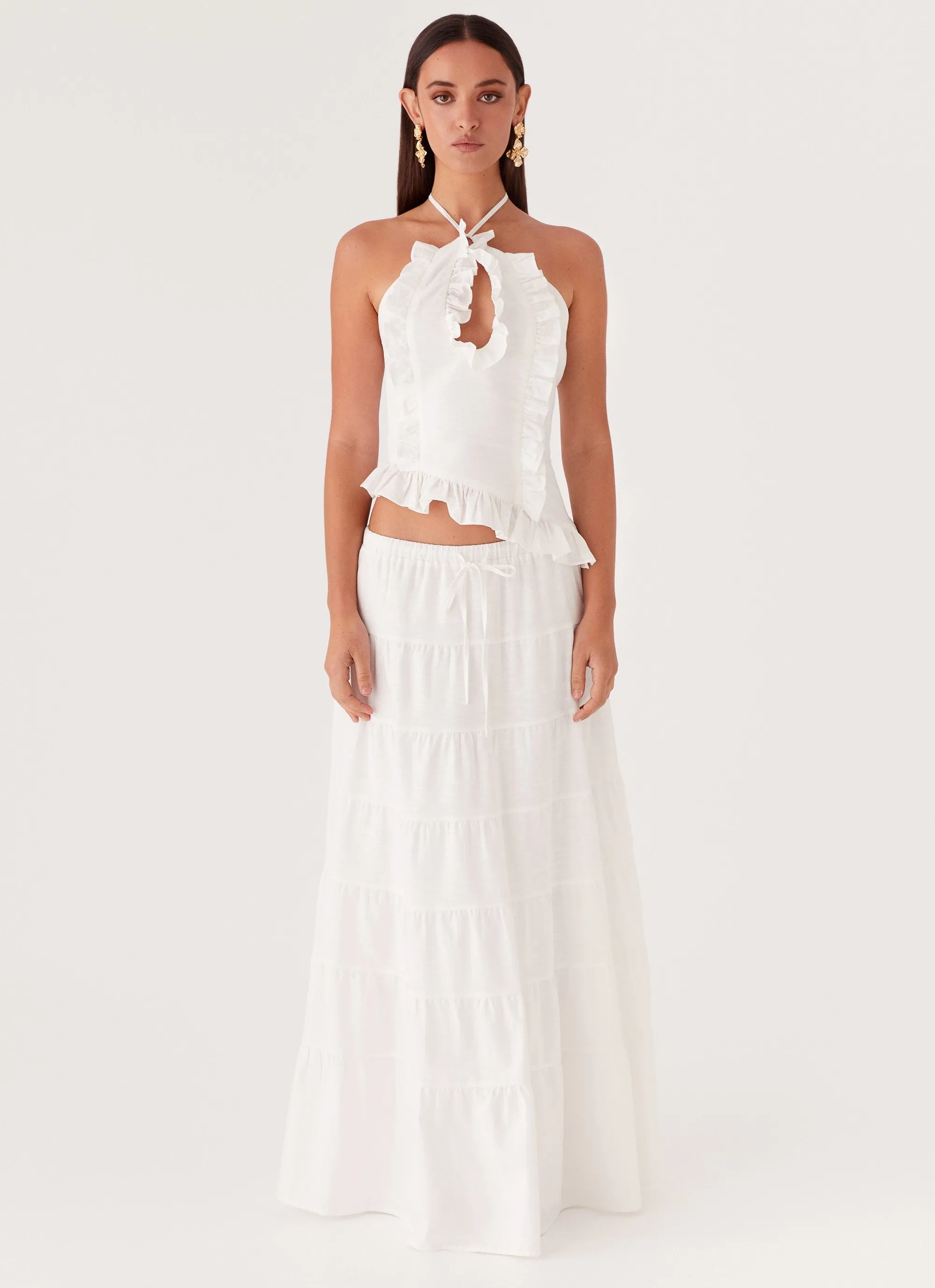 Mariella Linen Maxi Skirt - White sold by Peppermayo product image thumbnail 3