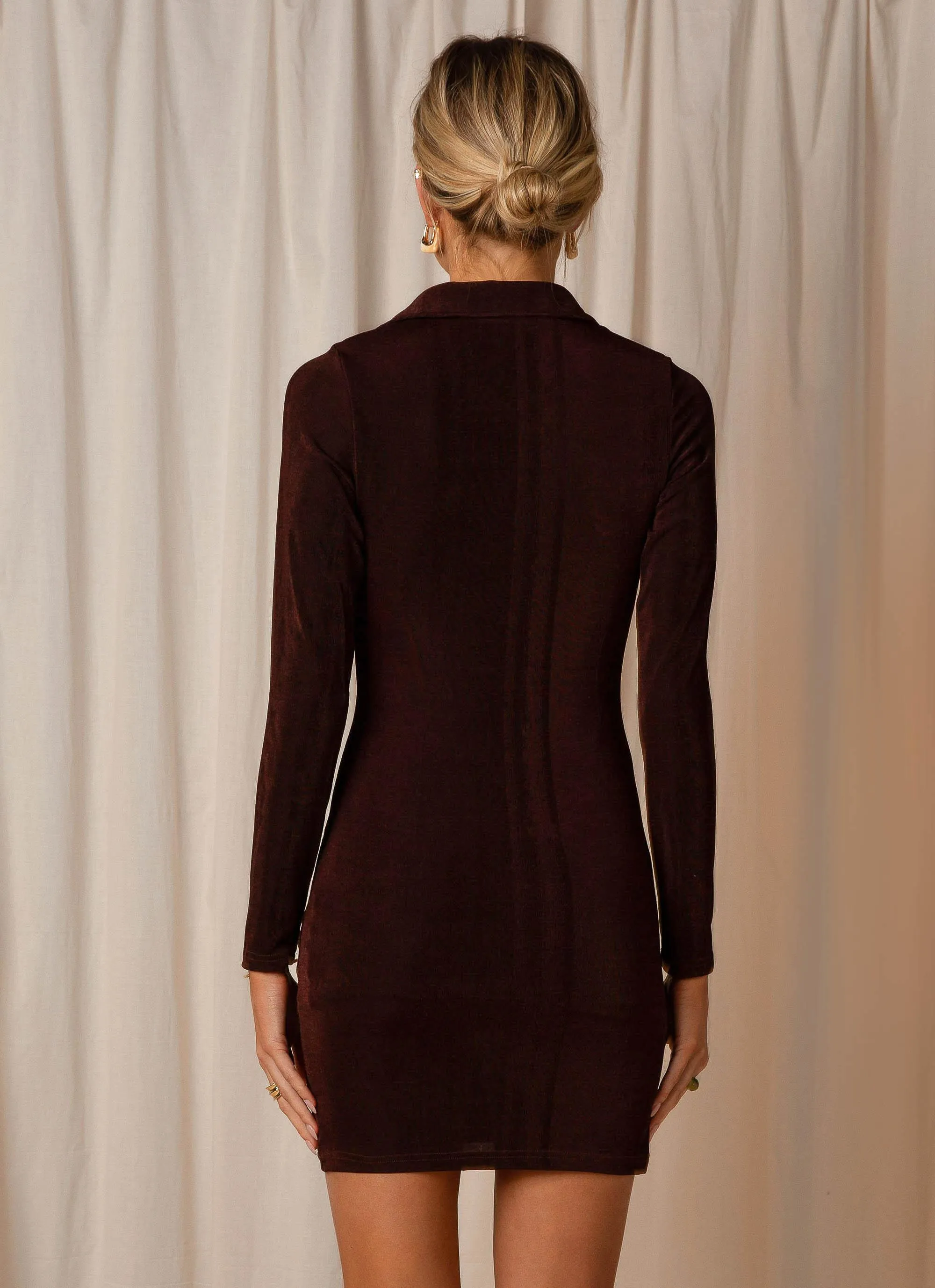 Ring My Bell Mini Dress - Choc Brown sold by Peppermayo product image thumbnail 5