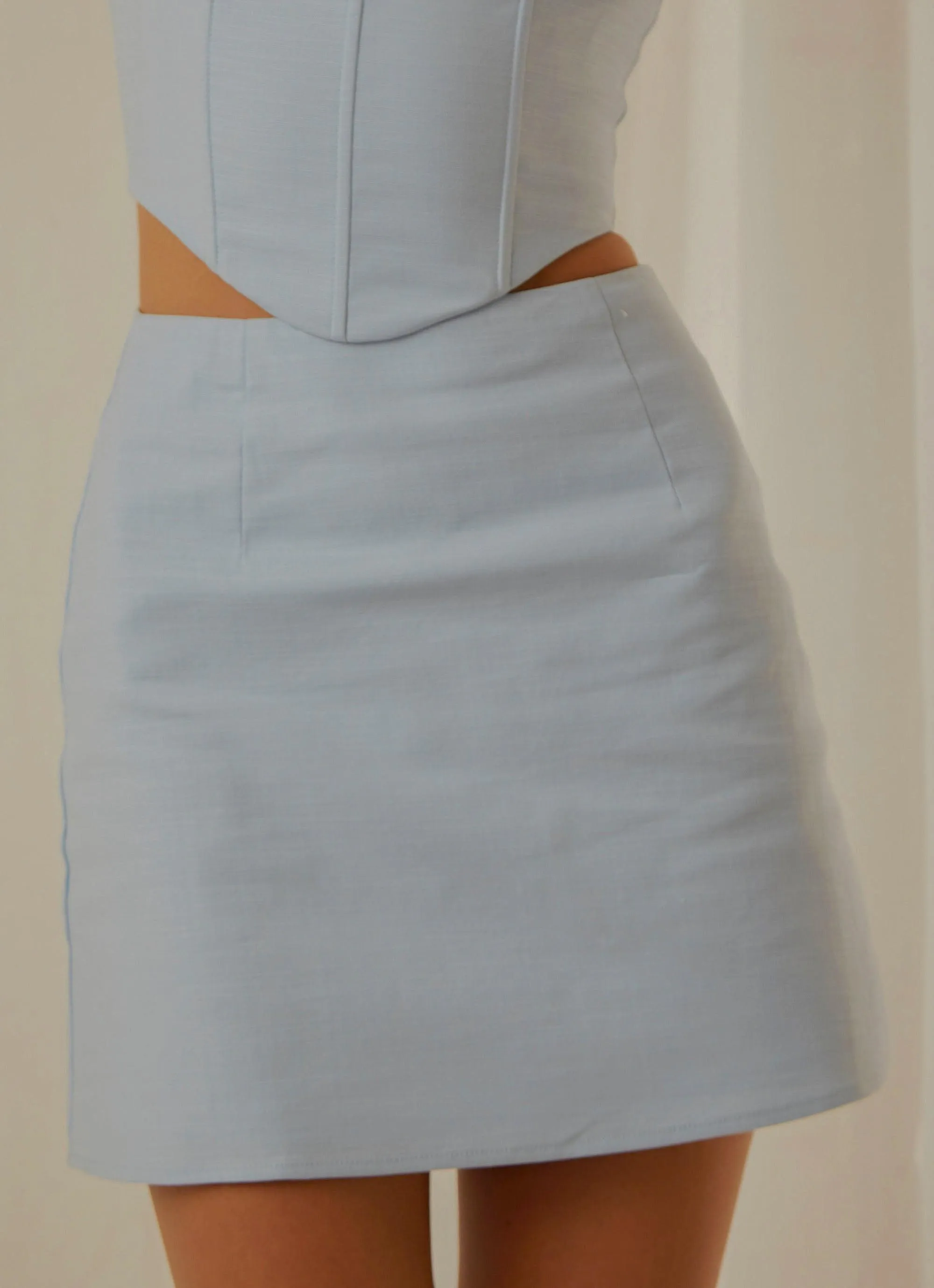 Rooftop Drinks Mini Skirt - Sky Blue sold by Peppermayo product image thumbnail 3