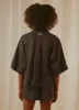 Nude Linen Lounge Shirt - Coal sold by Peppermayo