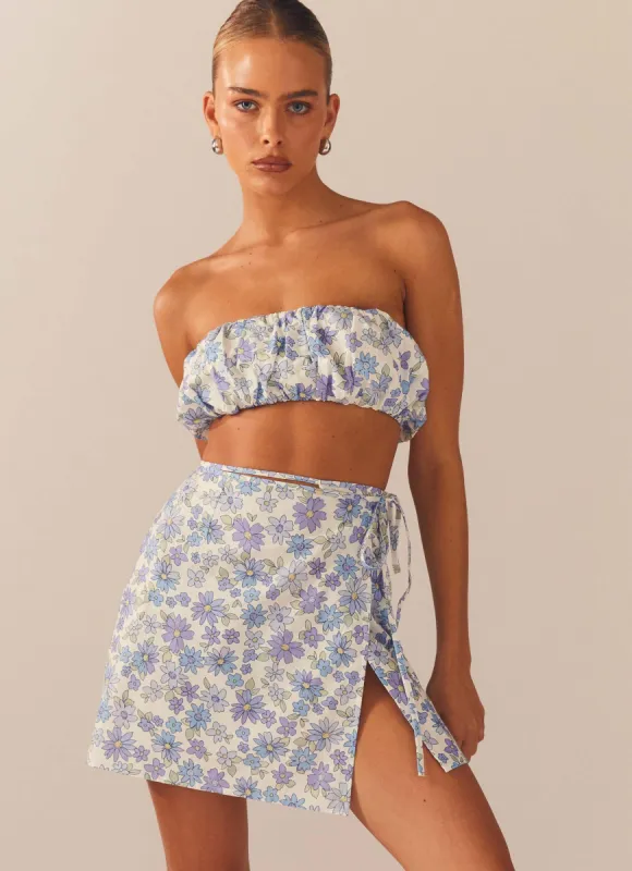 Longing For Less Mini Wrap Skirt - Daisy Chain sold by Peppermayo