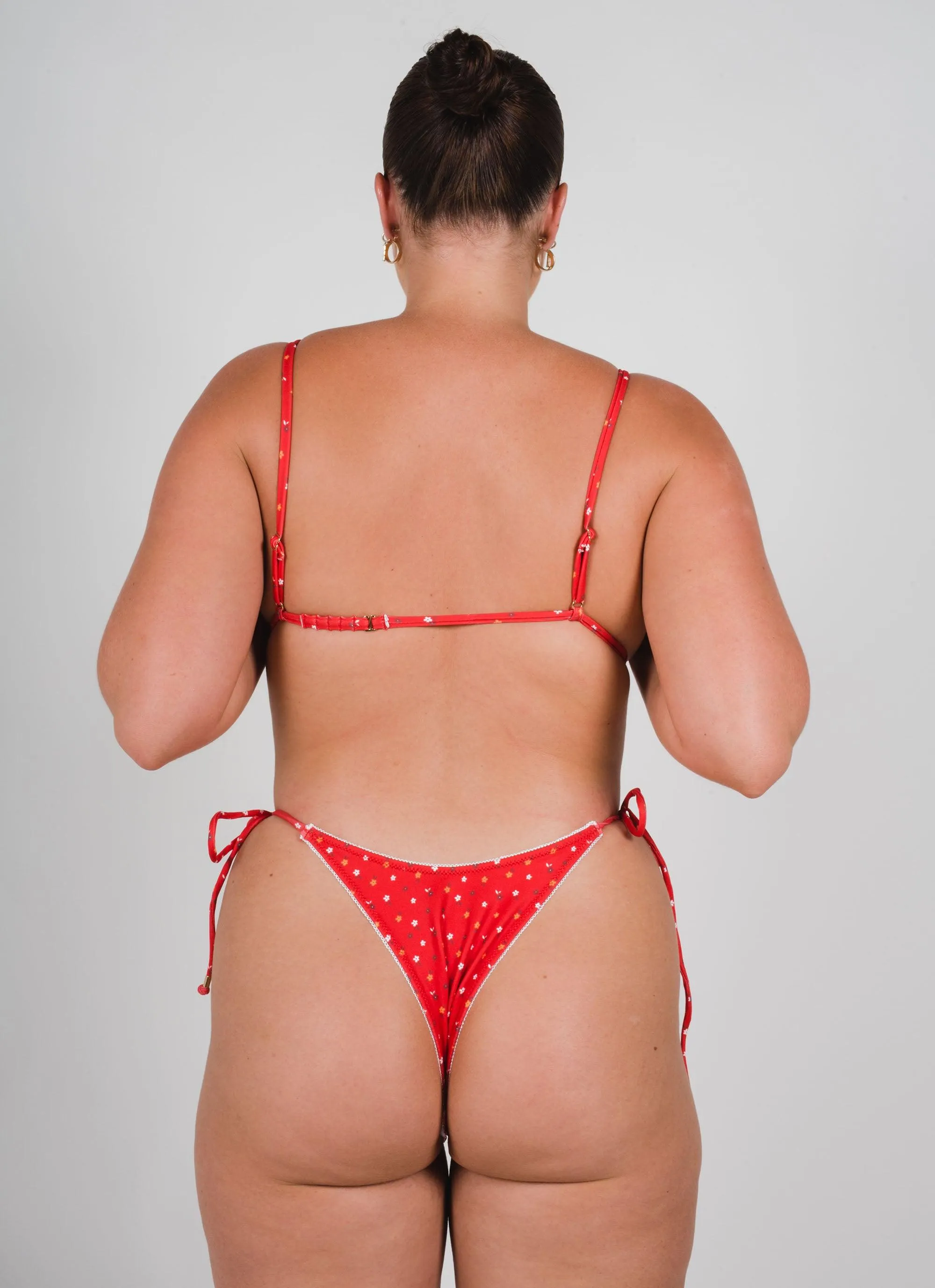The Dulce Triangle Bikini Top - Red Floral sold by Peppermayo product image thumbnail 4