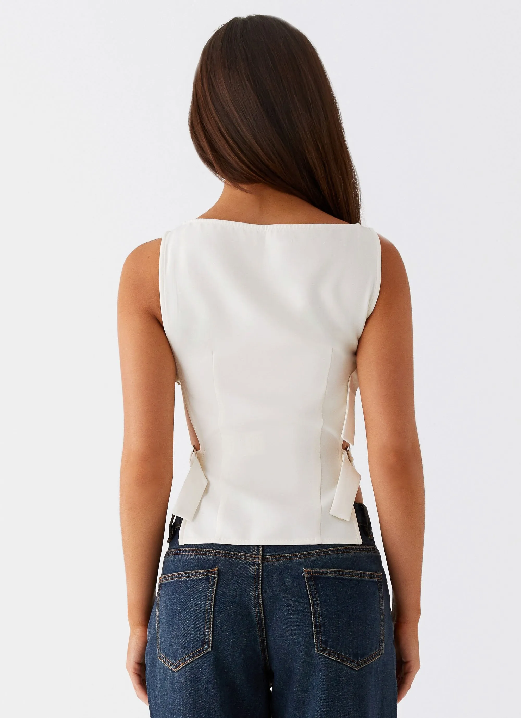 Cherish You Buckle Top - White sold by Peppermayo product image thumbnail 4