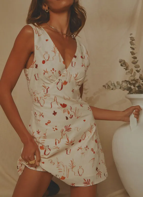 Audrey Vintage Slip Linen Dress - Safari sold by Peppermayo