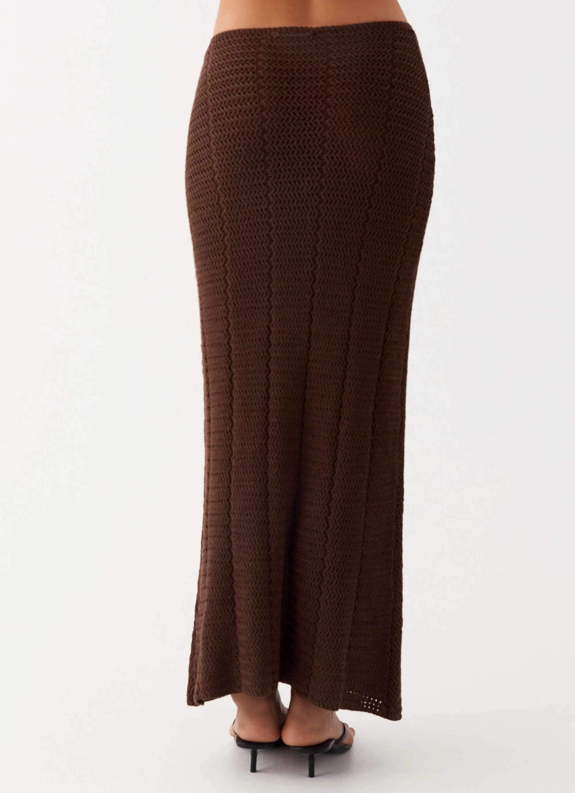 Kelcie Rose Crochet Maxi Skirt - Chocolate sold by Peppermayo product image thumbnail 3