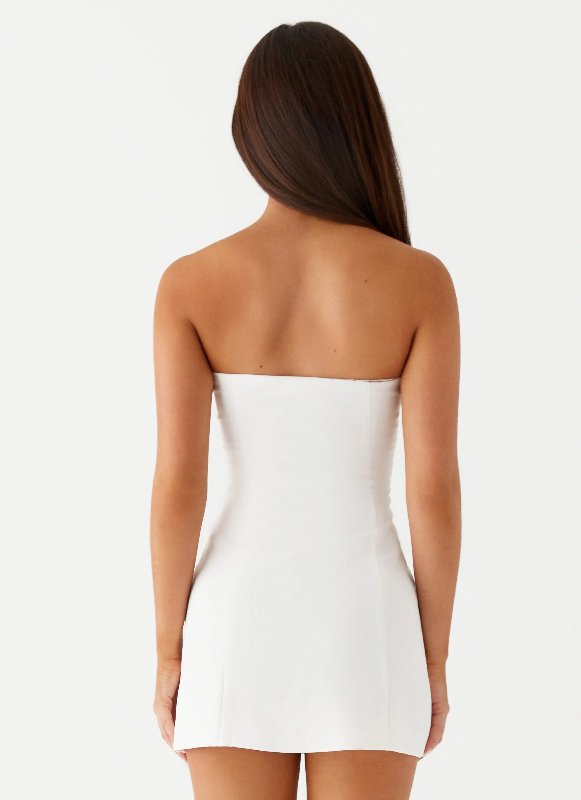 Allora Strapless Mini Dress - White sold by Peppermayo product image thumbnail 4