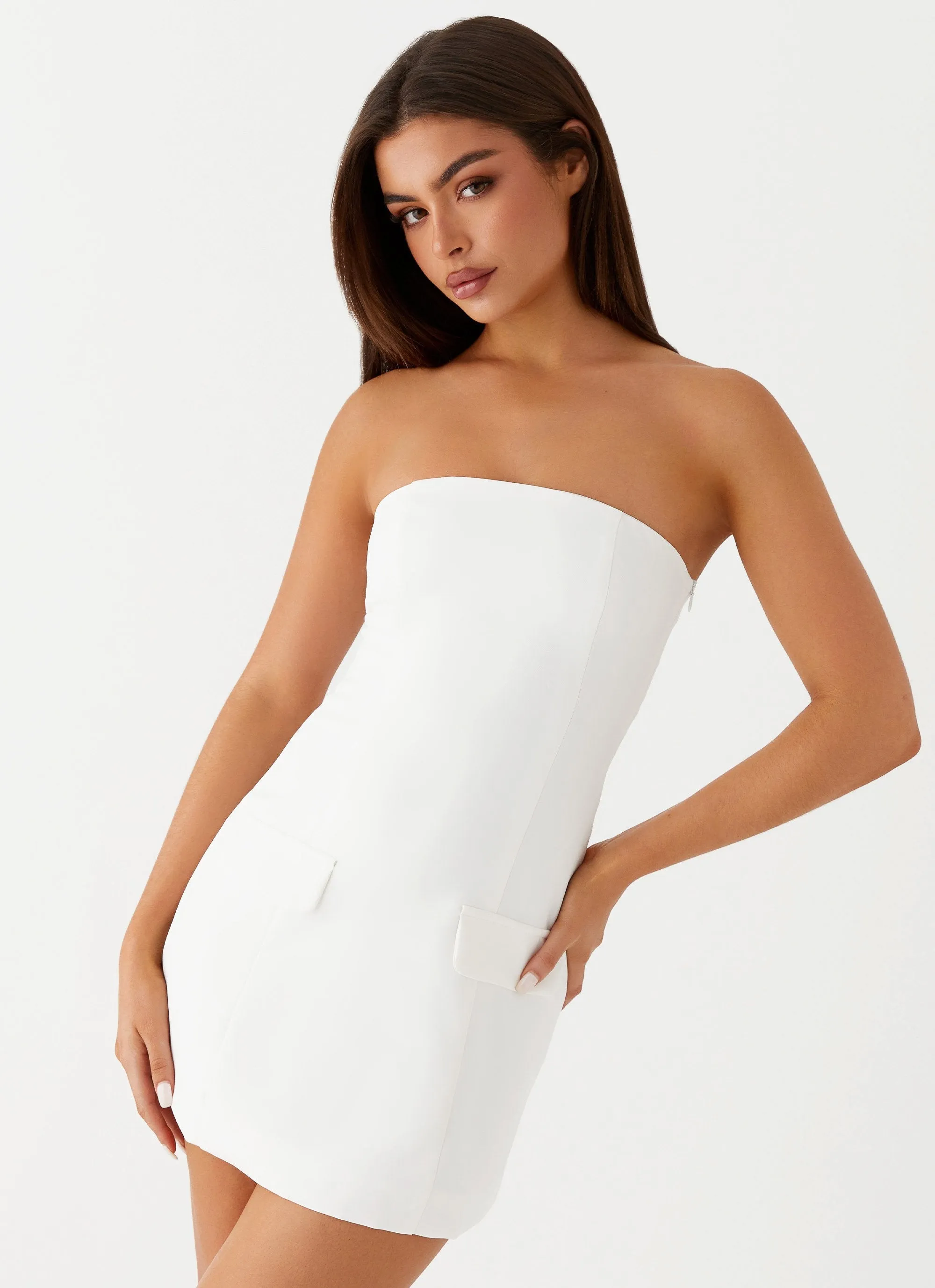 Allora Strapless Mini Dress - White sold by Peppermayo product image thumbnail 5
