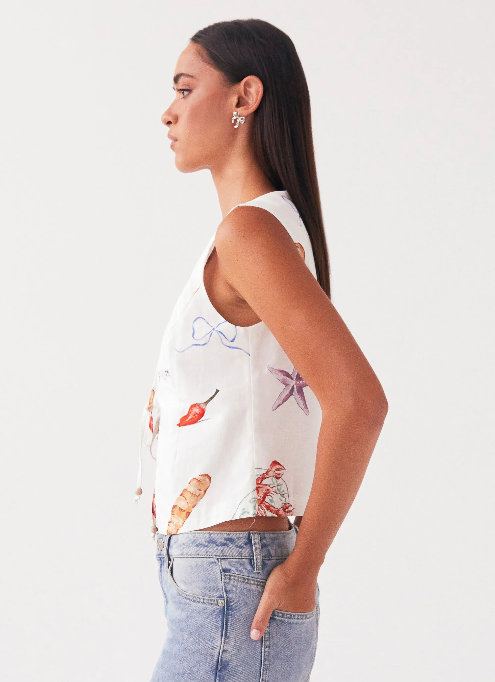 Tina Linen Vest Top - Banchetto sold by Peppermayo product image thumbnail 3