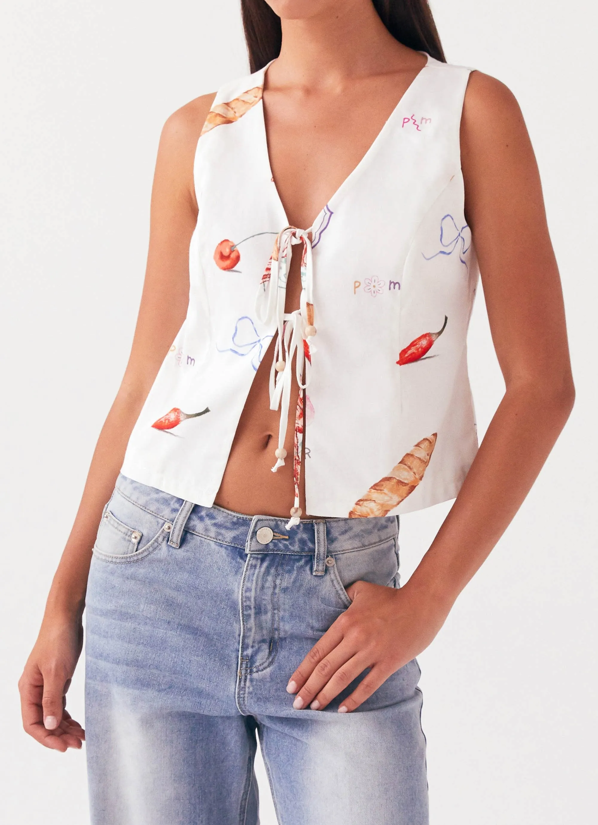 Tina Linen Vest Top - Banchetto sold by Peppermayo product image thumbnail 5