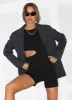 Mia Oversized Blazer - Charcoal sold by Peppermayo