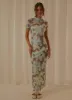 Remix Mesh Maxi Dress - Dusty Blue sold by Peppermayo