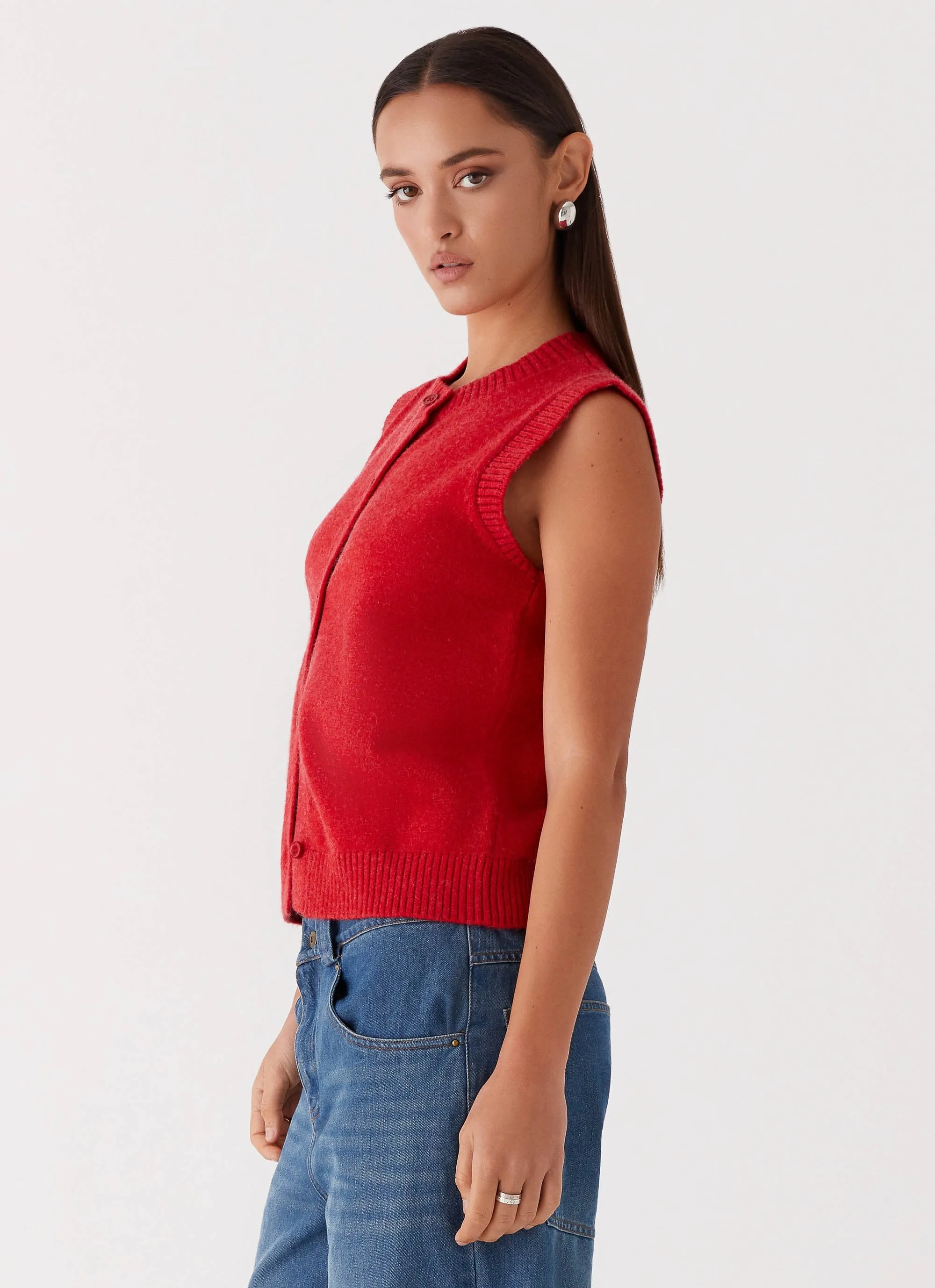 Hanson Knit Vest Top - Red sold by Peppermayo product image thumbnail 4