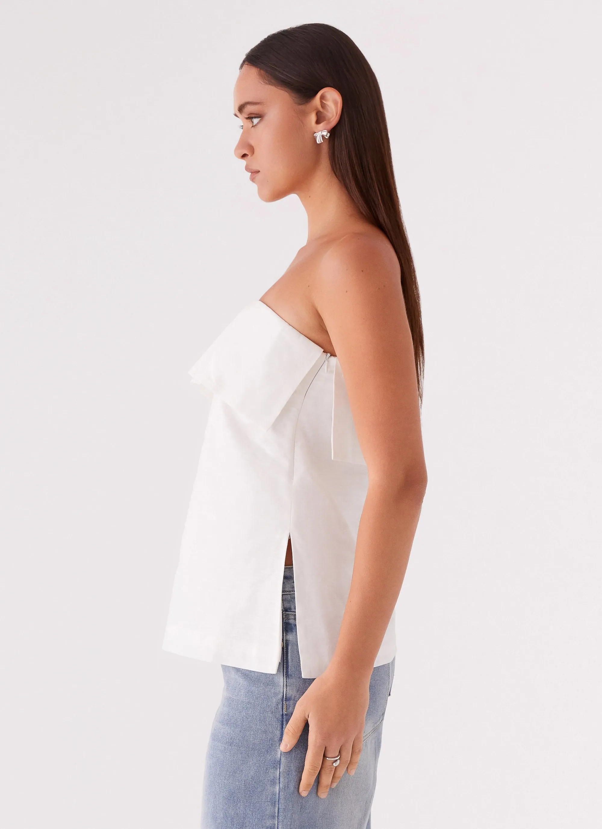 Dalmia Linen Top - White sold by Peppermayo product image thumbnail 3