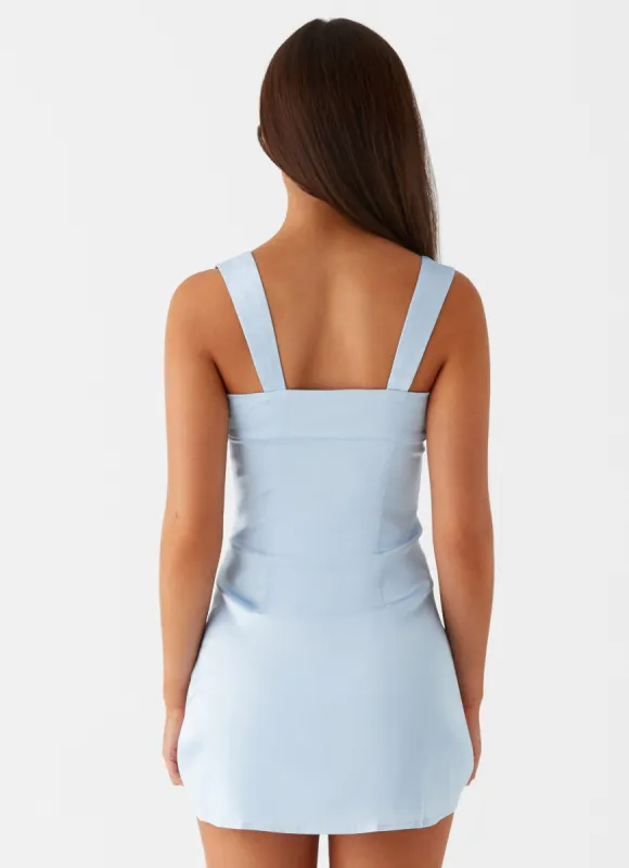 odette satin mini dress blue - Peppermayo dress