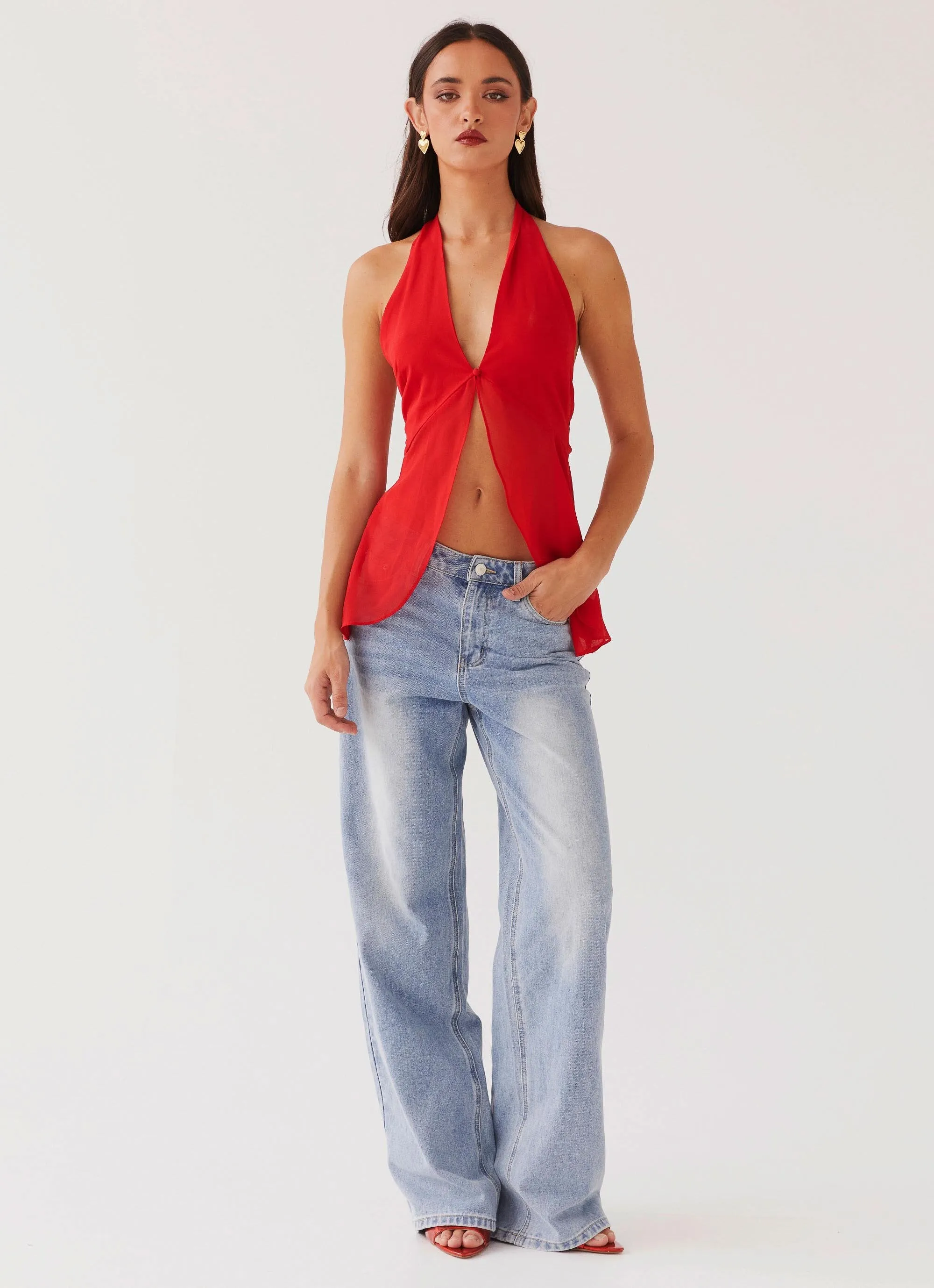 At Last Halterneck Top - Rouge Red sold by Peppermayo product image thumbnail 5