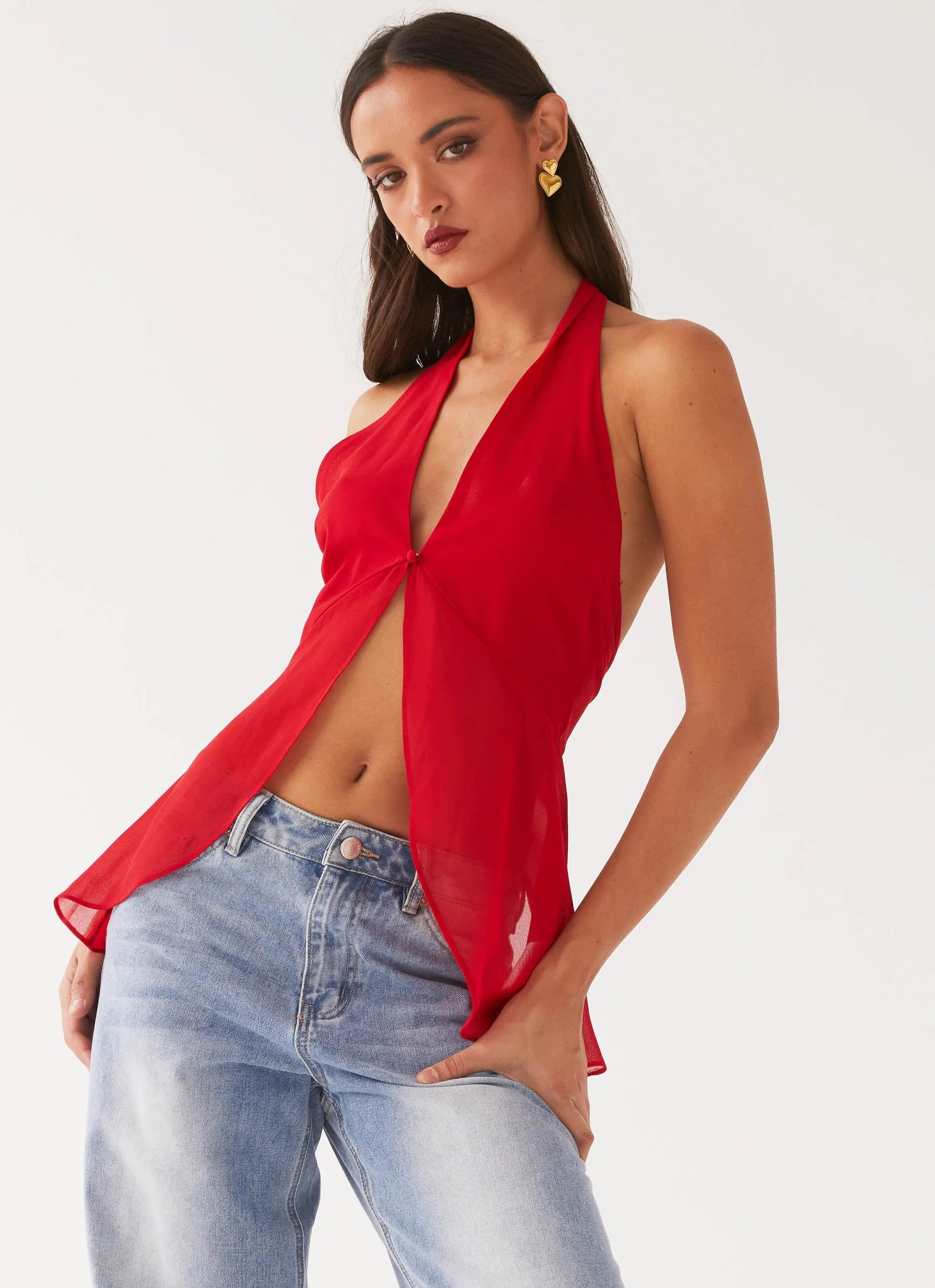 At Last Halterneck Top - Rouge Red sold by Peppermayo product image thumbnail 2