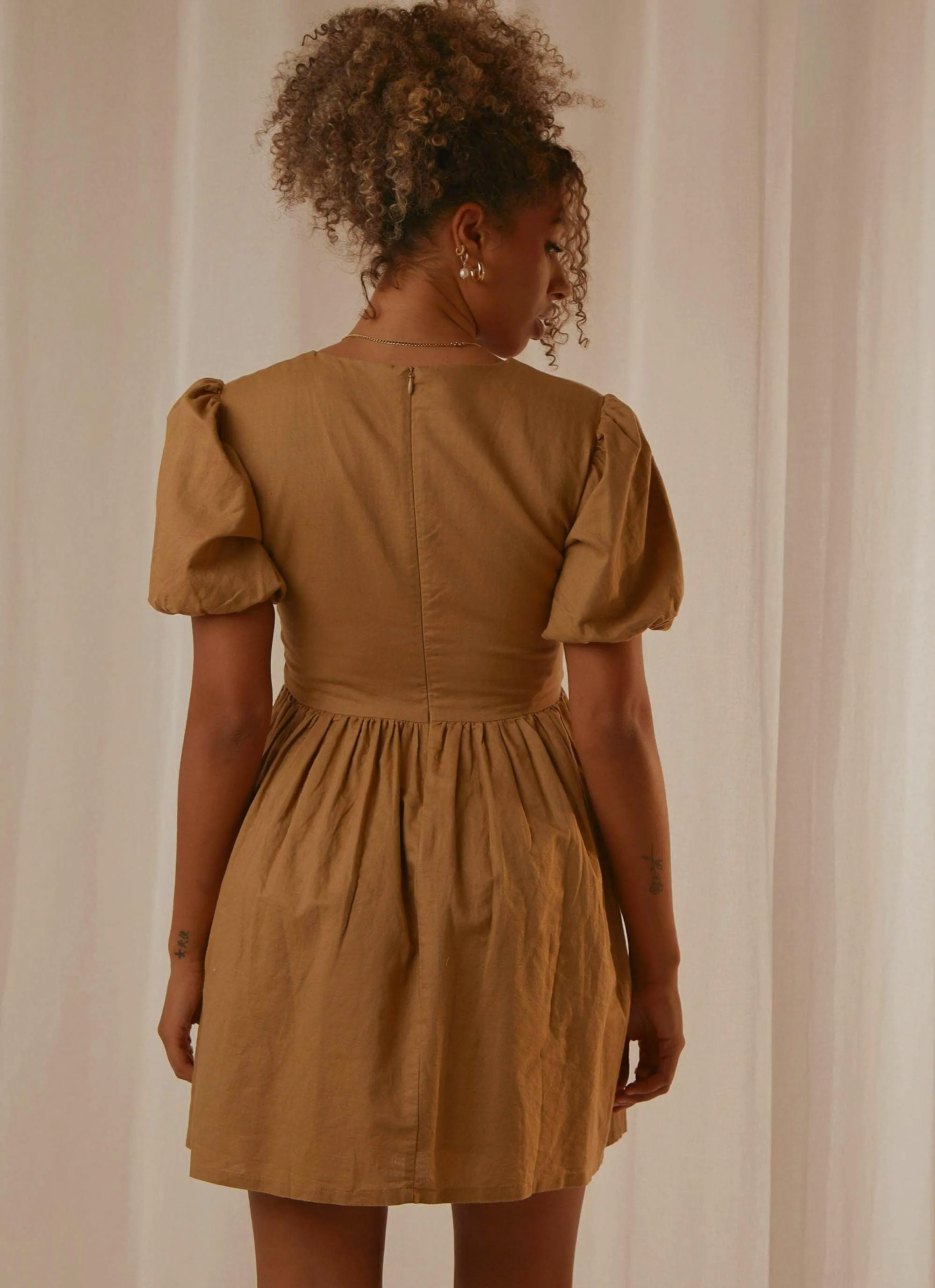 Nima Linen Mini Dress - Oak sold by Peppermayo product image thumbnail 5