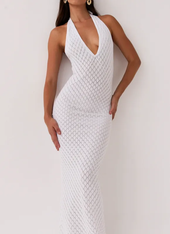 Herald Angels Knit Maxi Dress - White sold by Peppermayo