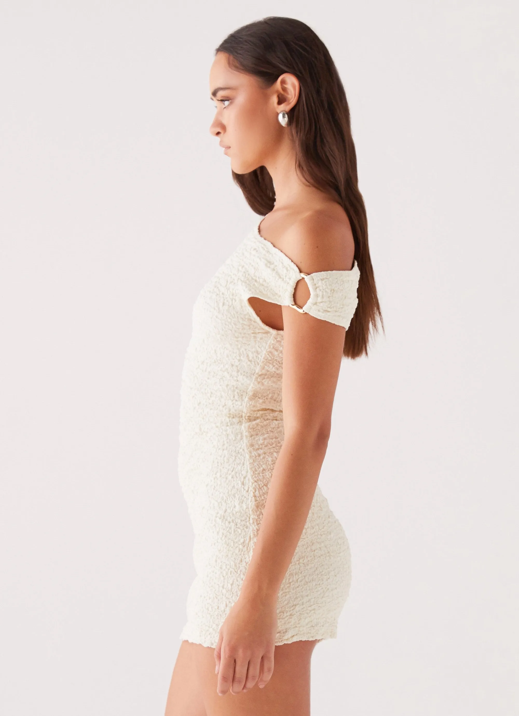 Farah Off Shoulder Mini Dress - White sold by Peppermayo product image thumbnail 3