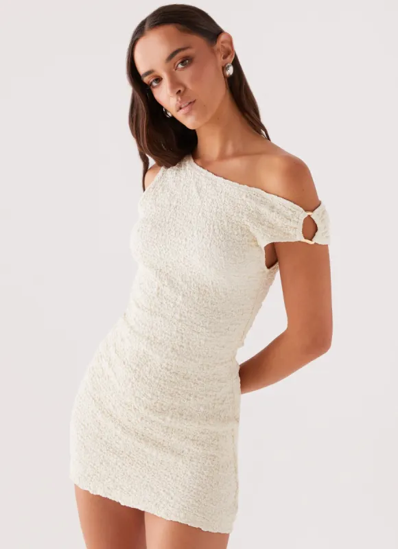 Farah Off Shoulder Mini Dress - White sold by Peppermayo