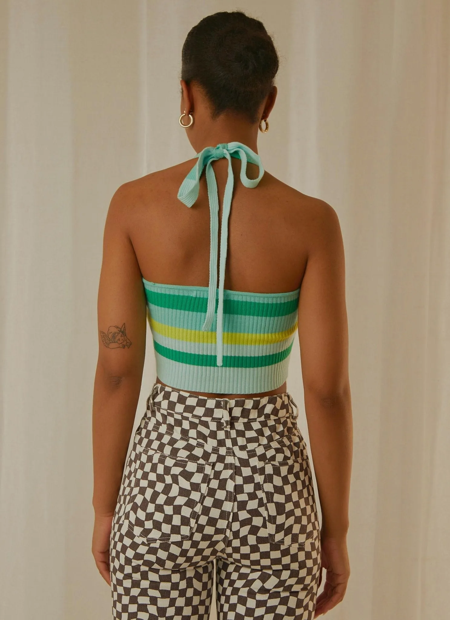 Alba Knit Crop - Ocean Stripe sold by Peppermayo product image thumbnail 5