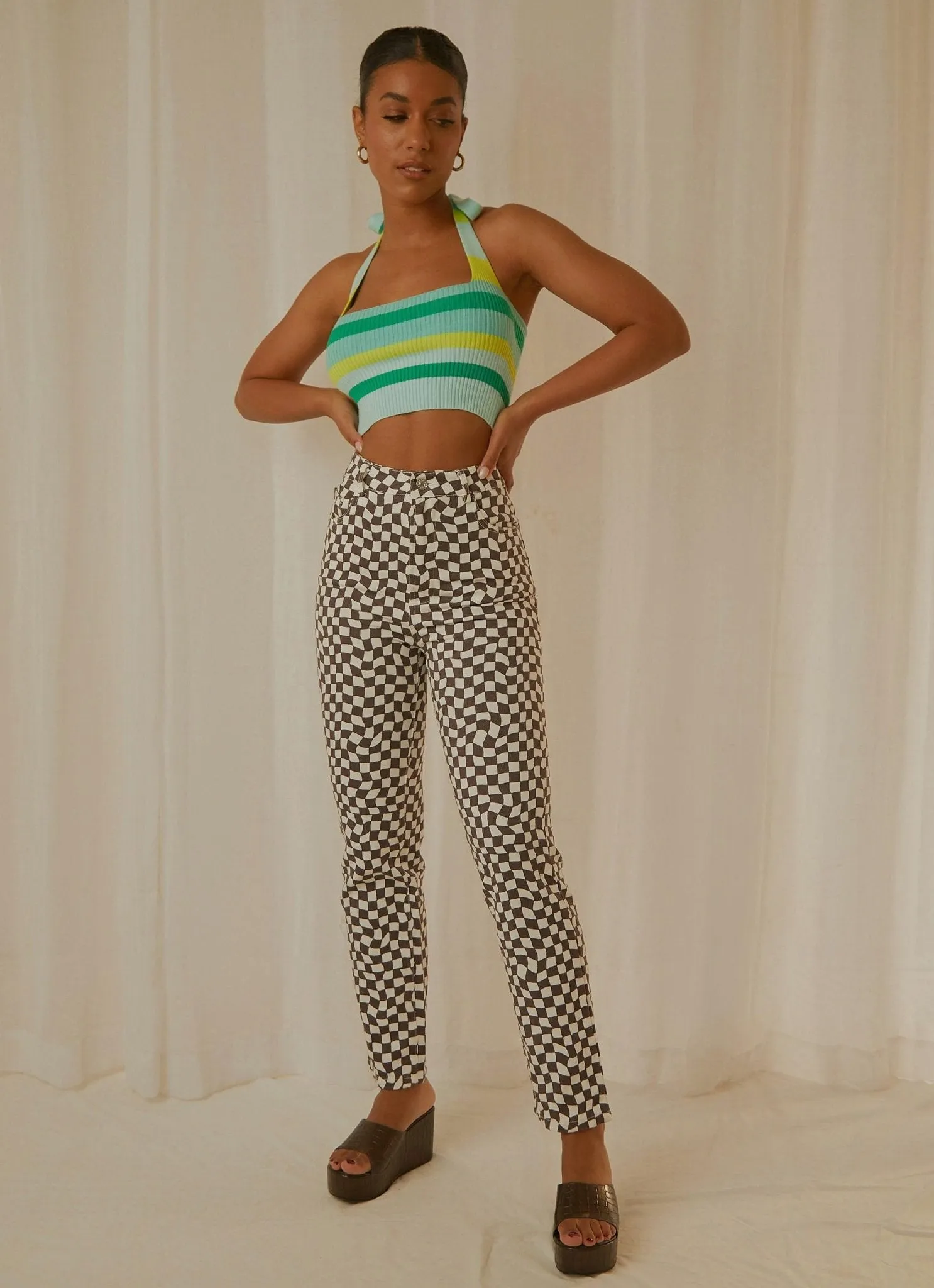 Alba Knit Crop - Ocean Stripe sold by Peppermayo product image thumbnail 2